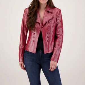 Insight Metallic Liquid Pomegranate Jacket Size 6 NWT